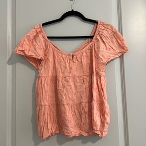 Coral flowy top